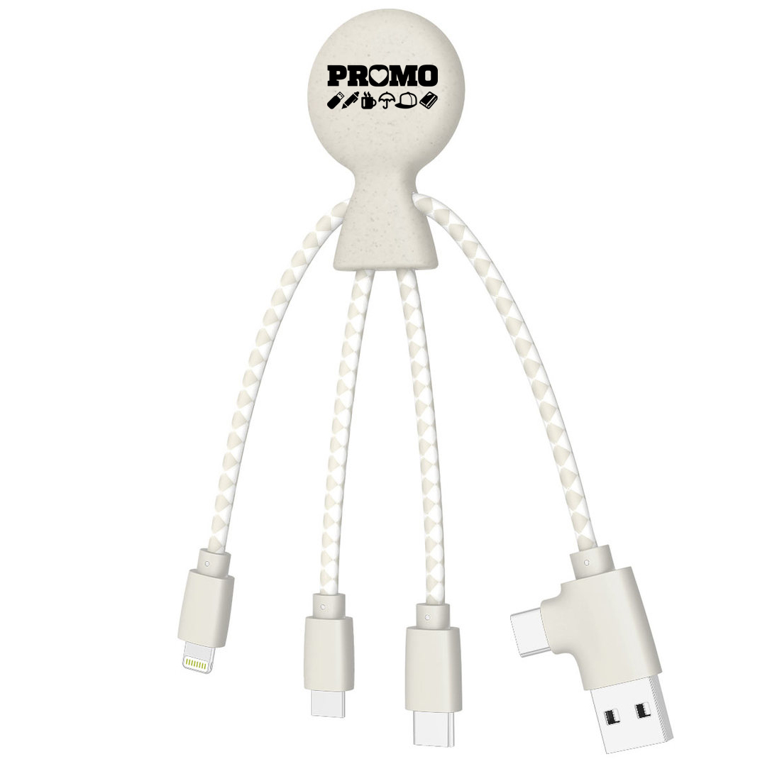 Branded Wheat Composite Charging Cables | Total Merchandise